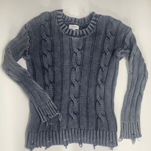 Evereve Navy Cable Knit Sweater
